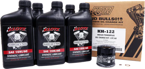 Klotz Kit de Cambio de Aceite Sintético Indian PowerPlus 5 Cuartos