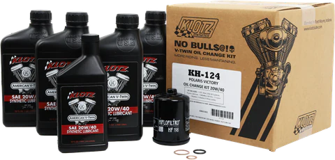 Klotz Kit de Cambio de Aceite Sintético 20W-40 para Victory