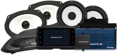 Aquatic AV Paquete Exclusivo de Bocinas para Harley